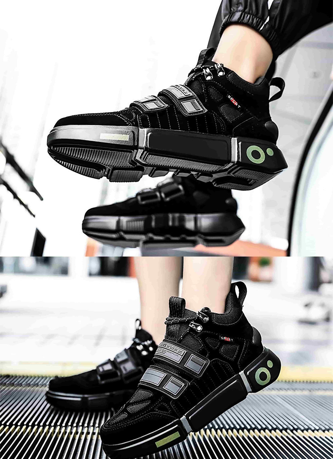 Noir Utility Street Sneakers - Noir Black Men streetwear sneakers