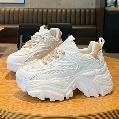 Cream Chunky Platform Sneakers - Cream Women streetwear sneakers